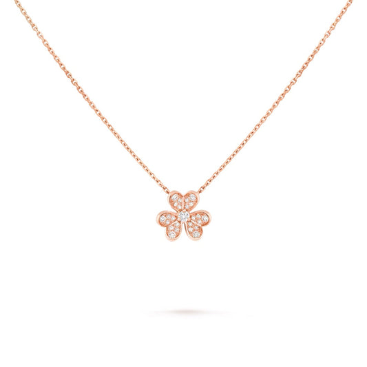   Mặt dây chuyền Van Cleef & Arpels Frivole mini vàng hồng 18K, kim cương