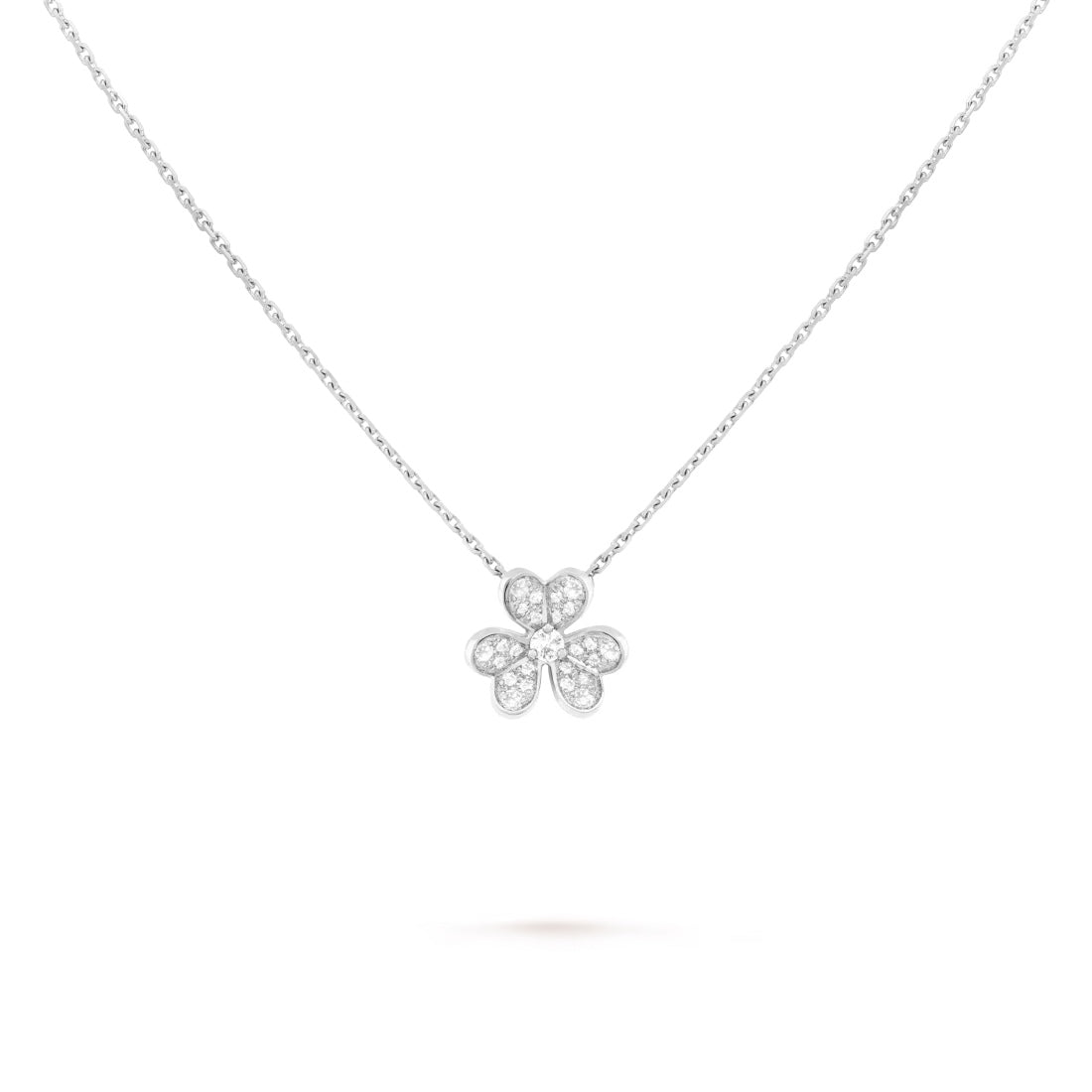   Mặt dây chuyền Van Cleef & Arpels Frivole mini vàng trắng 18k, kim cương