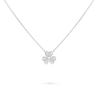   Mặt dây chuyền Van Cleef & Arpels Frivole mini vàng trắng 18k, kim cương