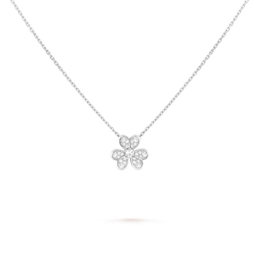   Mặt dây chuyền Van Cleef & Arpels Frivole mini vàng trắng 18k, kim cương