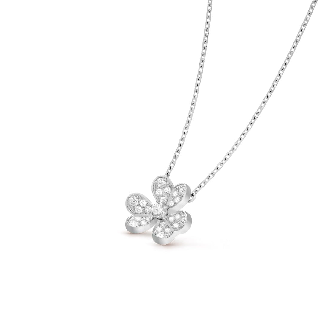   Mặt dây chuyền Van Cleef & Arpels Frivole mini vàng trắng 18k, kim cương