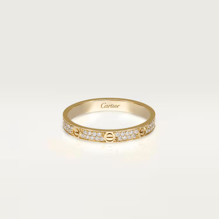 Nhẫn Cartier Love 2.6mm | Vàng 18k - Kim cương Pave