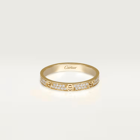 Nhẫn Cartier Love 2.6mm | Vàng 18k - Kim cương Pave