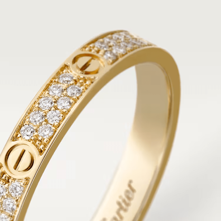 Nhẫn Cartier Love 2.6mm | Vàng 18k - Kim cương Pave