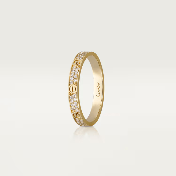 Nhẫn Cartier Love 2.6mm | Vàng 18k - Kim cương Pave