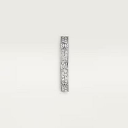   Nhẫn Cartier Love 2.6mm | Vàng trắng 18k - Kim cương Pave