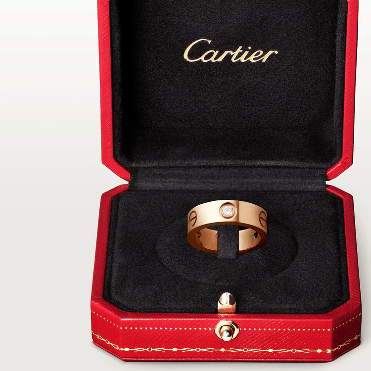 Nhẫn Cartier Love 5.5mm | Vàng hồng 18k - 3 kim cương