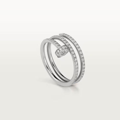   Nhẫn Cartier đinh Juste Un Clou 1.8mm 2 vòng | Vàng trắng 18k - Full Kim cương