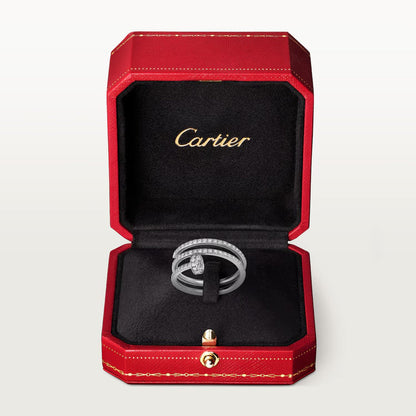   Nhẫn Cartier đinh Juste Un Clou 1.8mm 2 vòng | Vàng trắng 18k - Full Kim cương