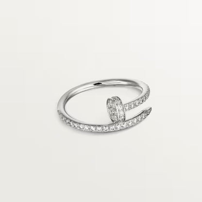   Nhẫn Cartier đinh Juste Un Clou 1.8mm | Vàng trắng 18k - Full Kim cương