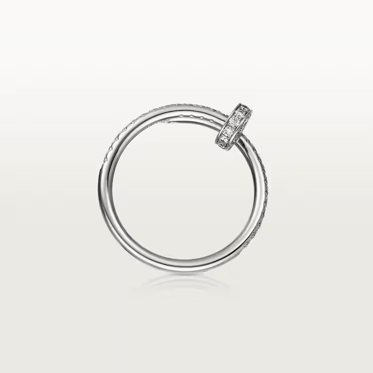   Nhẫn Cartier đinh Juste Un Clou 1.8mm | Vàng trắng 18k - Full Kim cương