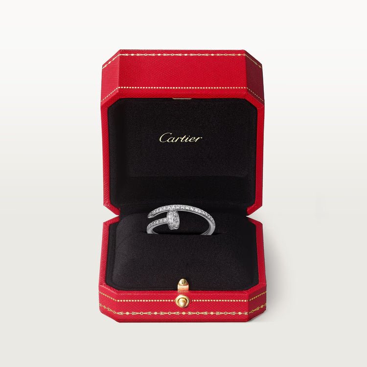 Nhẫn Cartier đinh Juste Un Clou 1.8mm | Vàng trắng 18k - Full Kim cương