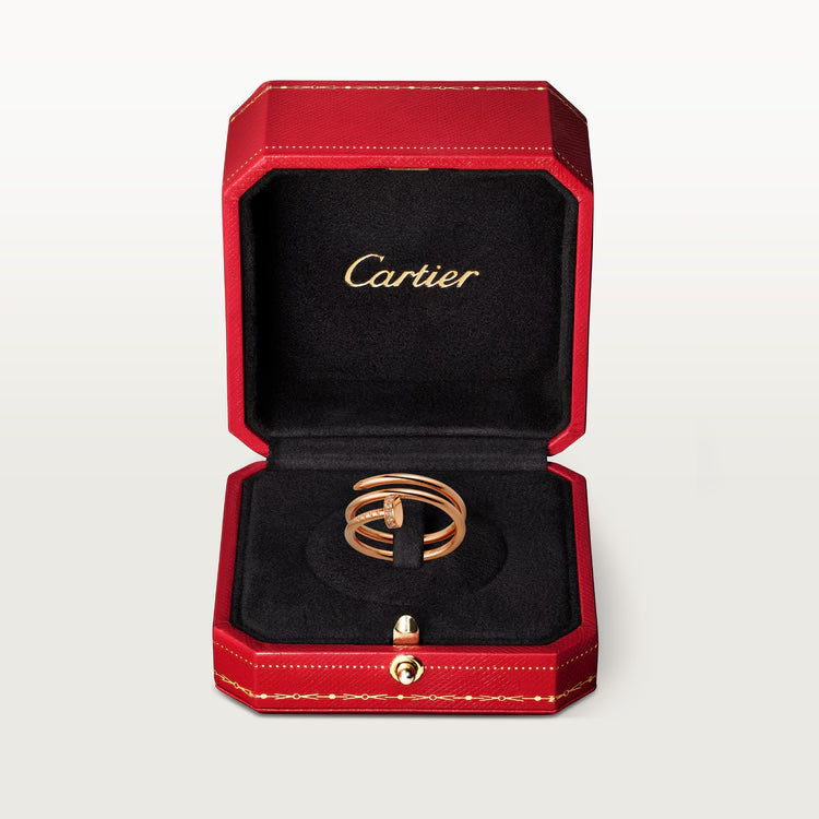   Nhẫn Cartier đinh Juste Un Clou vàng hồng 18k - hai vòng - hai đầu kim