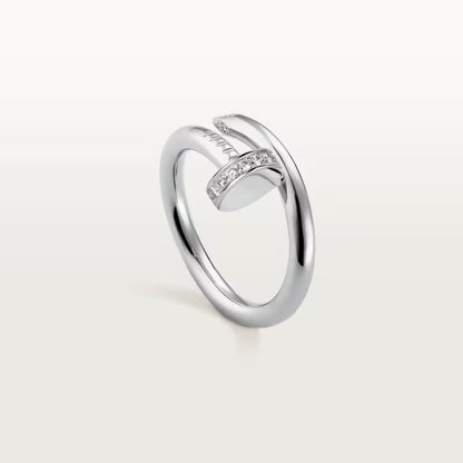   Nhẫn Cartier đinh Juste Un Clou vàng trắng 18k - hai đầu kim - 2.65mm