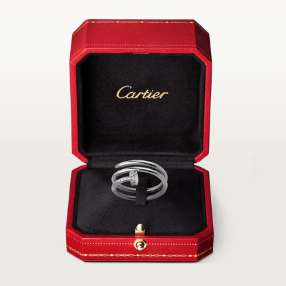   Nhẫn Cartier đinh Juste Un Clou vàng trắng 18k - hai vòng - hai đầu kim