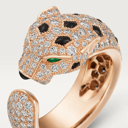   Nhẫn Panthère de Cartier - 11.05mm | Vàng hồng 18k - Diamond - Emerald - Onyx