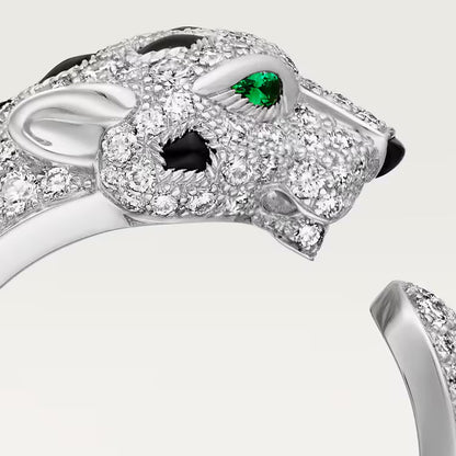   Nhẫn Panthère de Cartier - 11.05mm | Vàng trắng 18k - Diamond - Emerald - Onyx