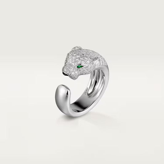   Nhẫn Panthère de Cartier - 11.05mm | Vàng trắng 18k - Diamond - Emerald - Onyx