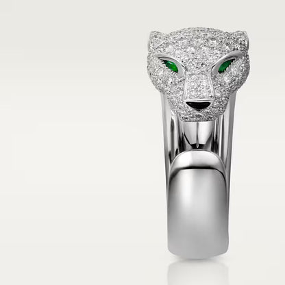   Nhẫn Panthère de Cartier - 11.05mm | Vàng trắng 18k - Diamond - Emerald - Onyx