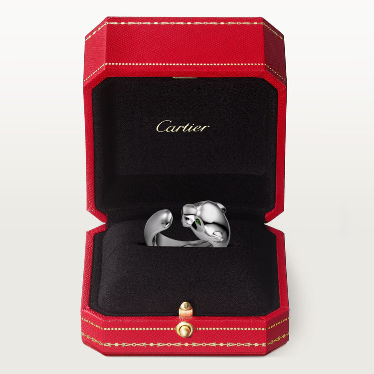   Nhẫn Panthère de Cartier - 11mm | Vàng trắng 18k - Onyx - Garnet