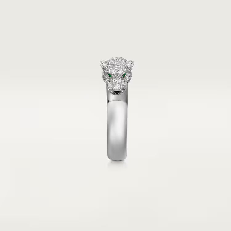   Nhẫn Panthère de Cartier - 7.31mm | Vàng trắng 18k - Diamond - Emerald - Onyx