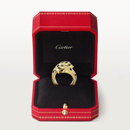   Nhẫn Panthère de Cartier hai đầu báo | Vàng 18k - Onyx - Garnet