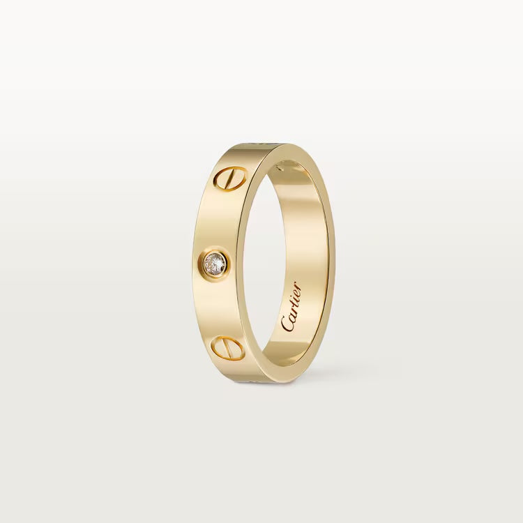   Nhẫn cưới Cartier Love 4mm | Vàng 18k - 1 kim cương