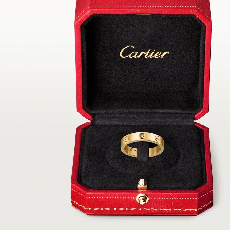   Nhẫn cưới Cartier Love 4mm | Vàng 18k - 1 kim cương