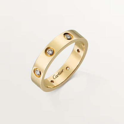   Nhẫn cưới Cartier Love 4mm | Vàng 18k - 8 kim cương