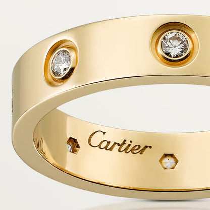   Nhẫn cưới Cartier Love 4mm | Vàng 18k - 8 kim cương