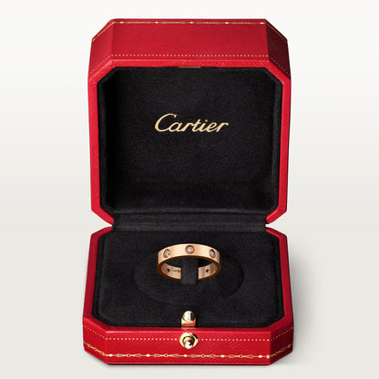   Nhẫn cưới Cartier Love 4mm | Vàng hồng 18k - 8 kim cương