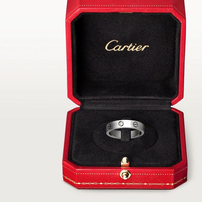   Nhẫn cưới Cartier Love 4mm | Vàng trắng 18k - 1 kim cương