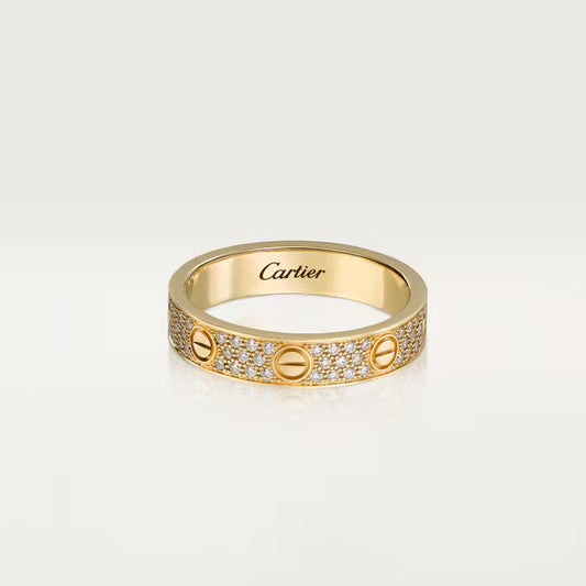   Nhẫn cưới Cartier Love | Vàng 18k - kim cương Pavé