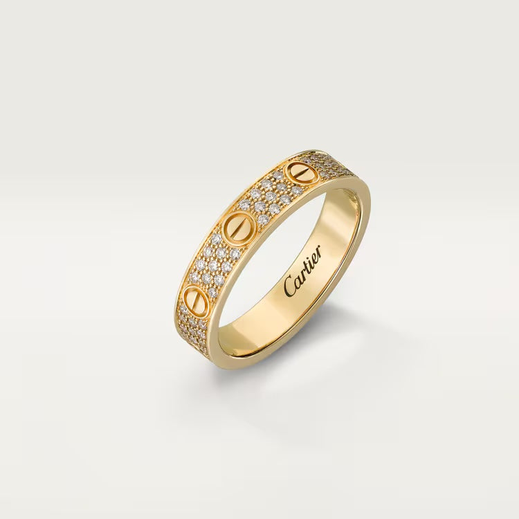   Nhẫn cưới Cartier Love | Vàng 18k - kim cương Pavé