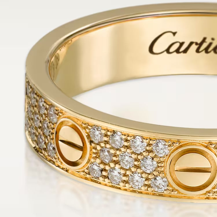   Nhẫn cưới Cartier Love | Vàng 18k - kim cương Pavé