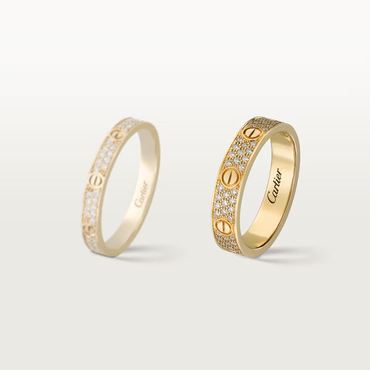   Nhẫn cưới Cartier Love | Vàng 18k - kim cương Pavé