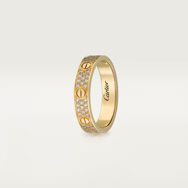   Nhẫn cưới Cartier Love | Vàng 18k - kim cương Pavé