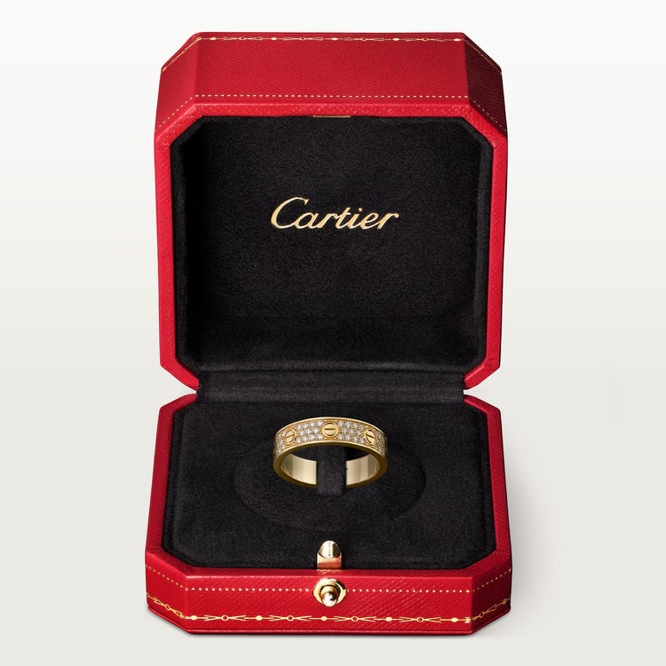   Nhẫn cưới Cartier Love | Vàng 18k - kim cương Pavé