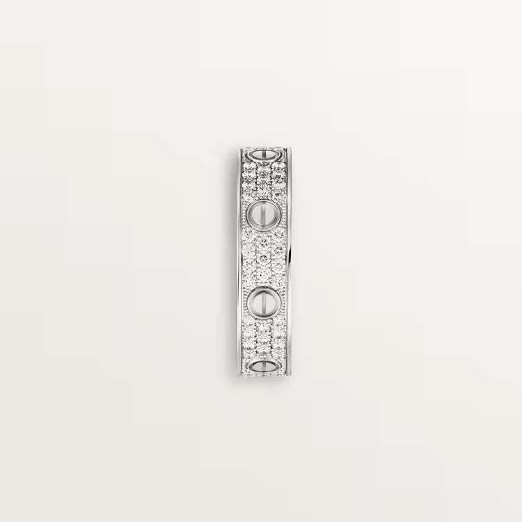   Nhẫn cưới Cartier Love | Vàng trắng 18k - kim cương Pavé