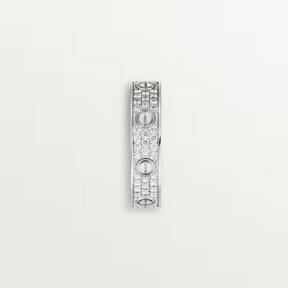   Nhẫn cưới Cartier Love | Vàng trắng 18k - kim cương Pavé