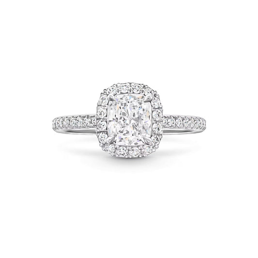   Nhẫn đính hôn Cushion-Cut Diamond Micropavé