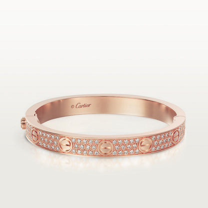   Vòng Tay Cartier LOVE vàng hồng 18k - full kim cương - 6.1mm