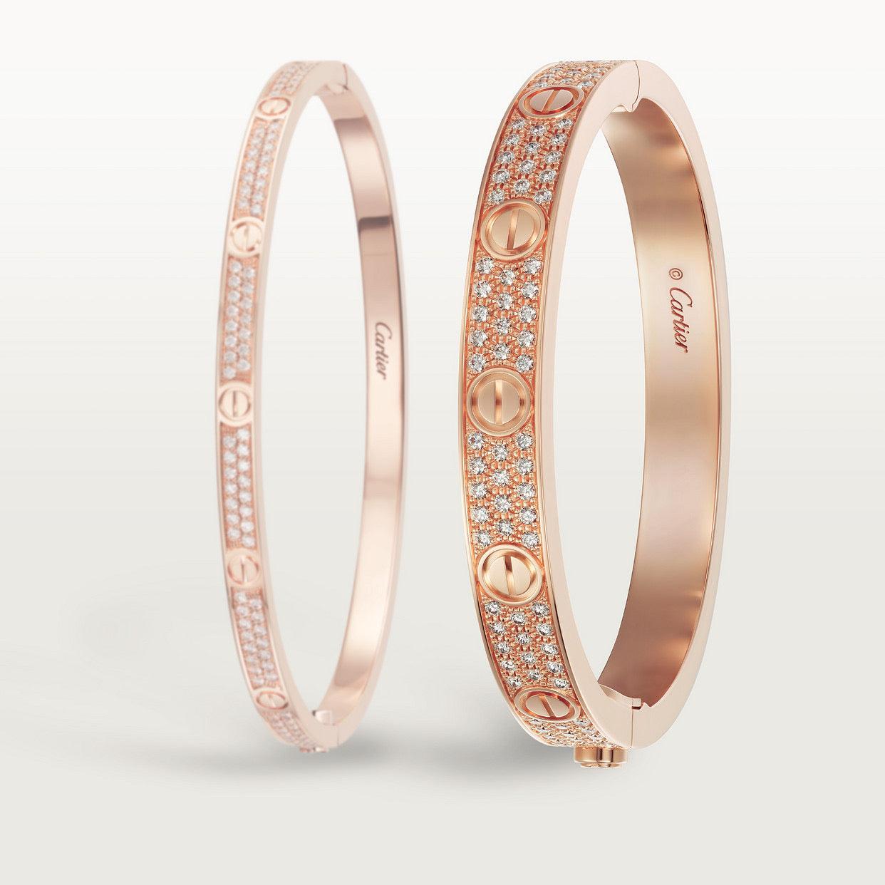   Vòng Tay Cartier LOVE vàng hồng 18k - full kim cương - 6.1mm