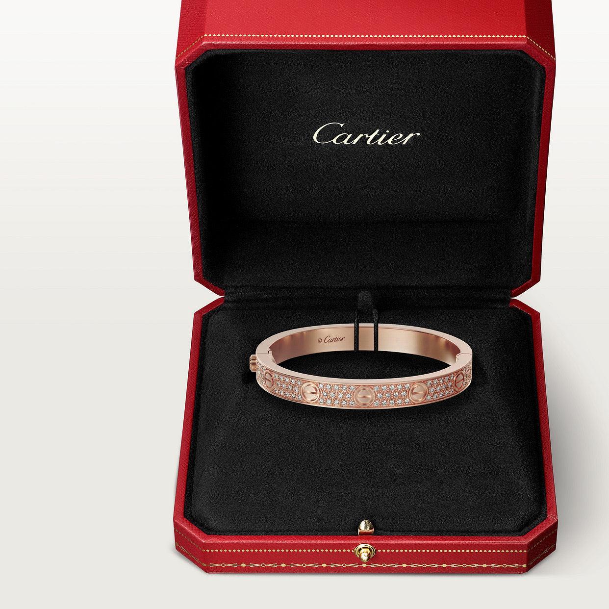   Vòng Tay Cartier LOVE vàng hồng 18k - full kim cương - 6.1mm