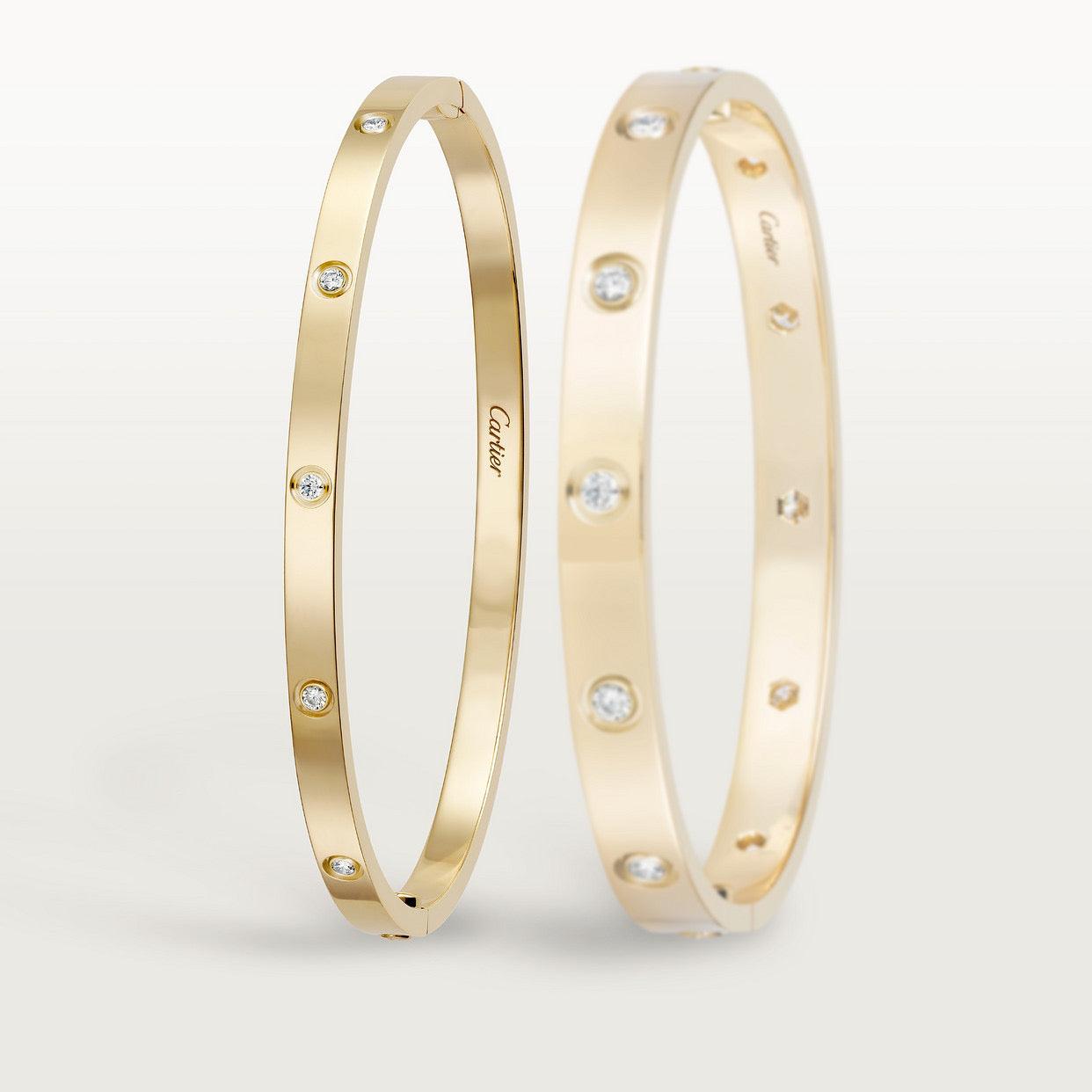   Vòng tay Cartier LOVE vàng 18k - 10 kim cương - 3.65mm