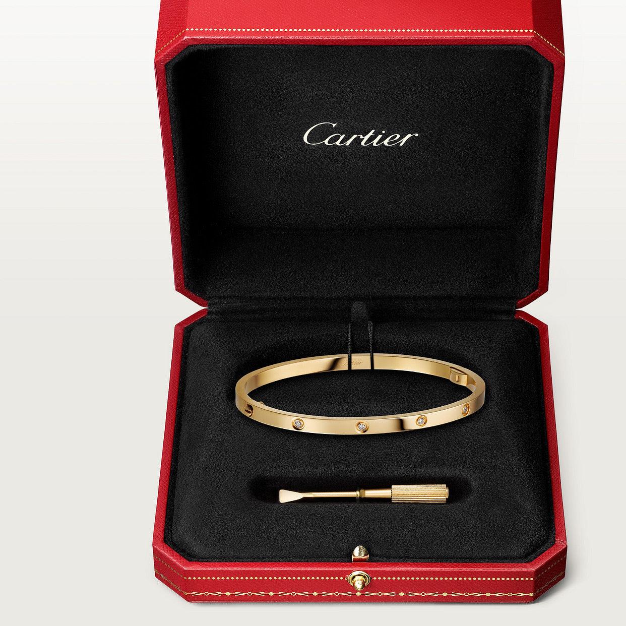   Vòng tay Cartier LOVE vàng 18k - 10 kim cương - 3.65mm