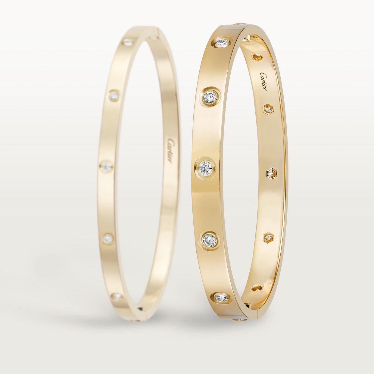   Vòng tay Cartier LOVE vàng 18k - 10 kim cương - 6.1mm