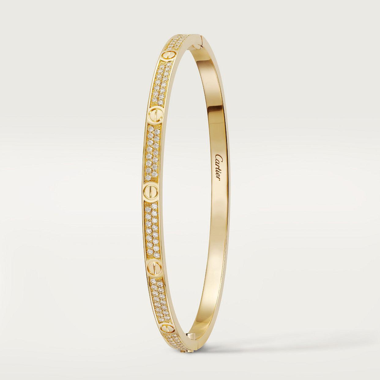   Vòng tay Cartier LOVE vàng 18k - full kim cương - 3.65mm