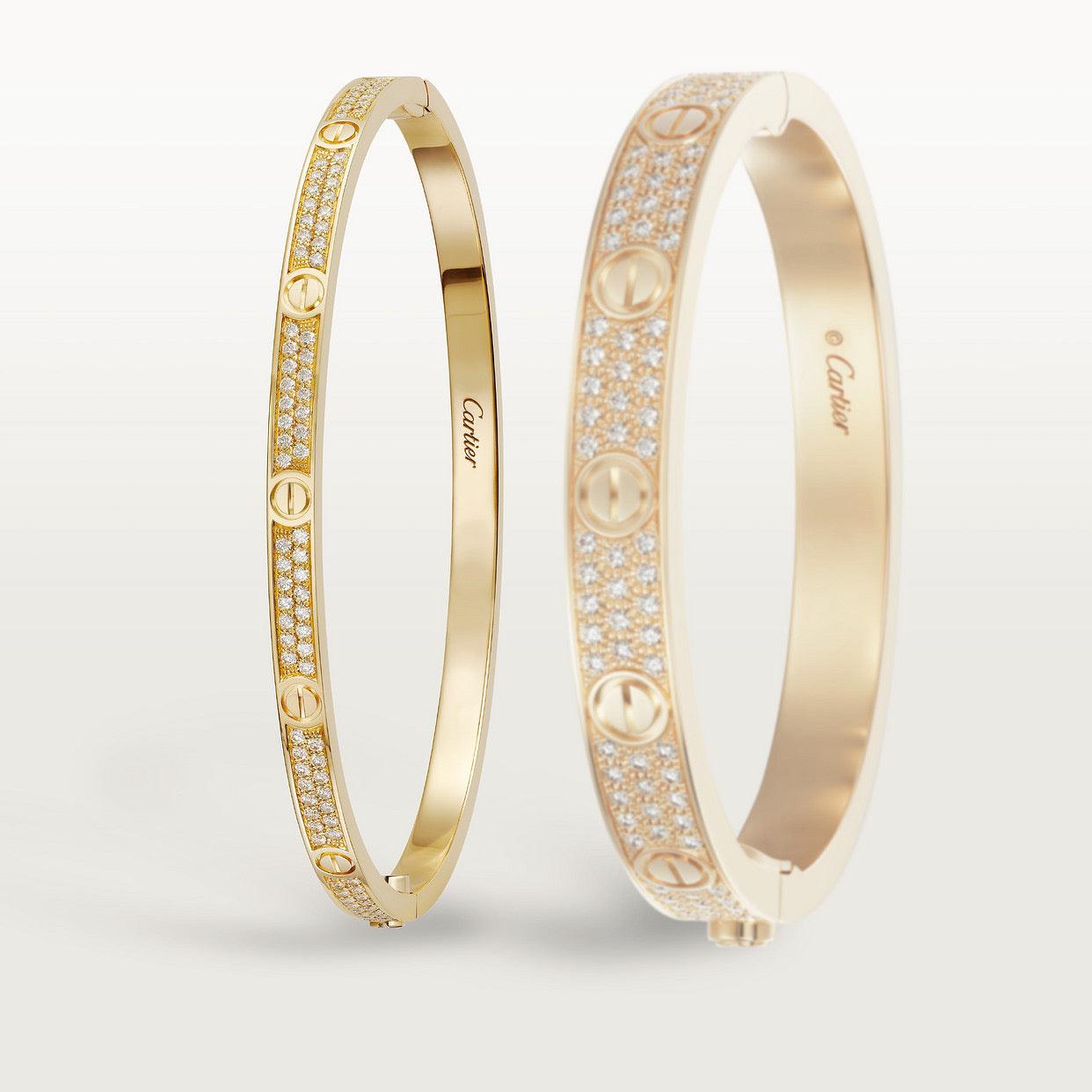   Vòng tay Cartier LOVE vàng 18k - full kim cương - 3.65mm