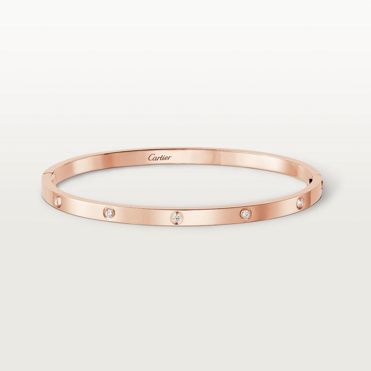   Vòng tay Cartier LOVE vàng hồng 18k - 10 kim cương - 3.65mm